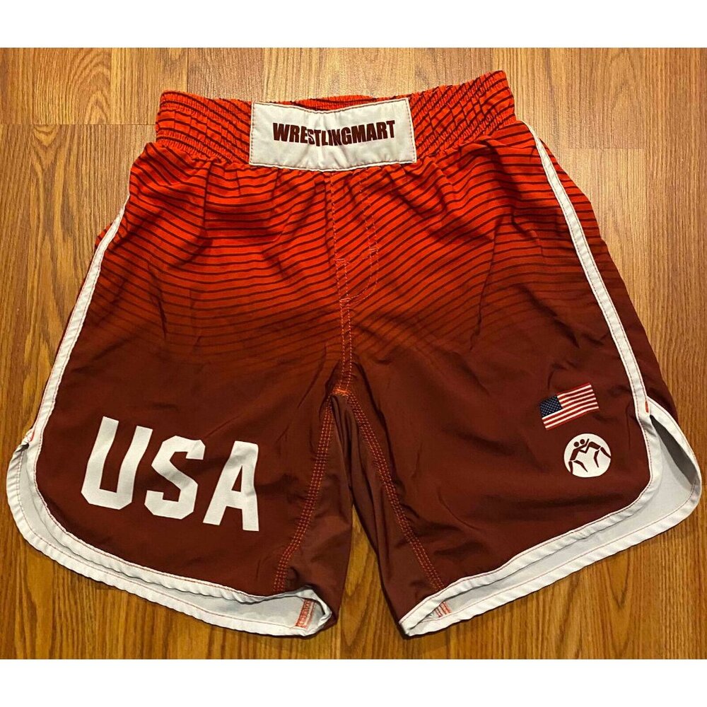 Wrestling Mart USA Shorts Mens XS 7" Performance Flag - Picture 1 of 6